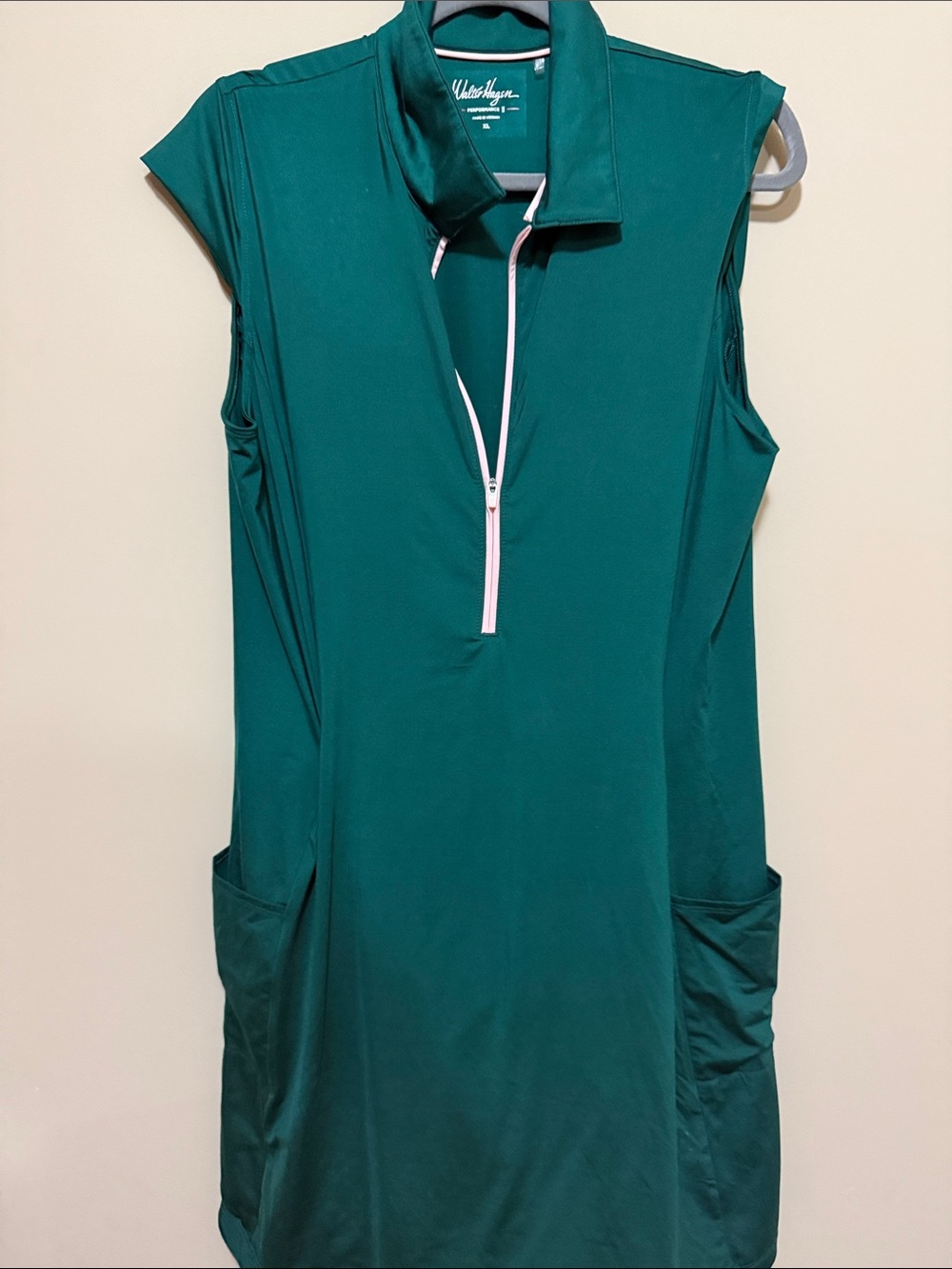 Walter Hagen Sleeveless Golf Dress in Teal with White Trim
